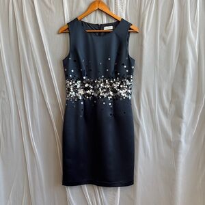 Calvin Klein Black Sequin Midi Dress